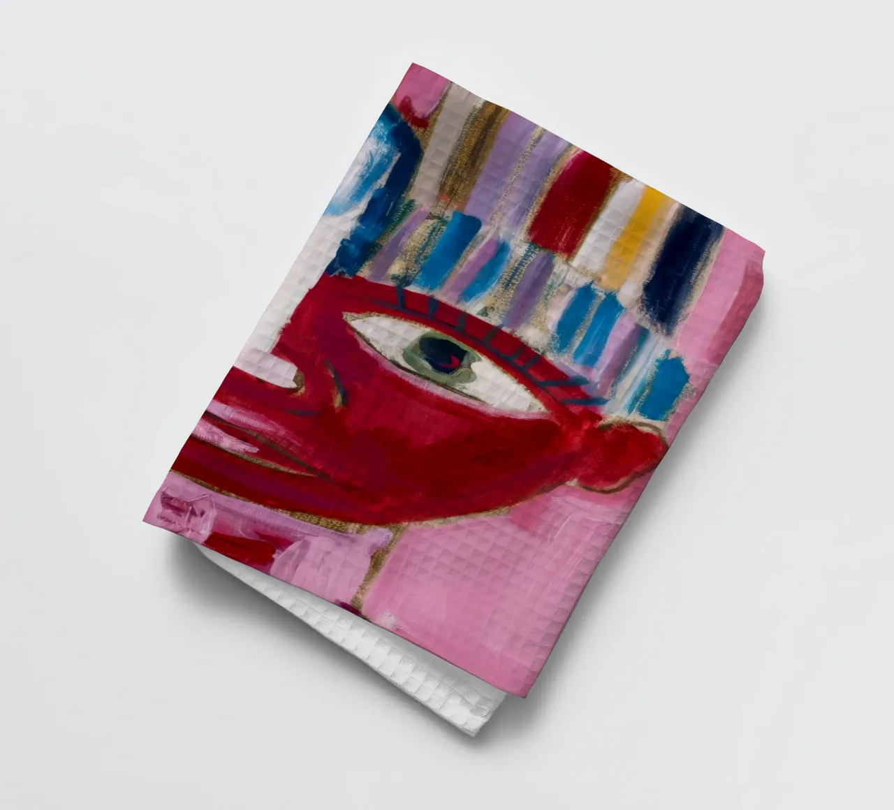 Vibrant Face Harmony tea towel by Lunar Templar