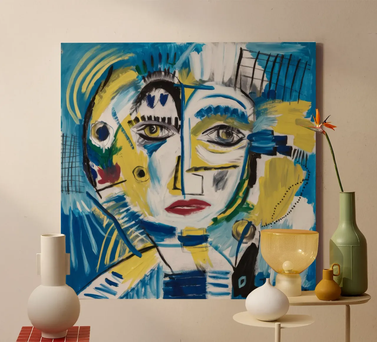 Kleurrijke abstracte visie canvas met Baklijst van Lunar Templar