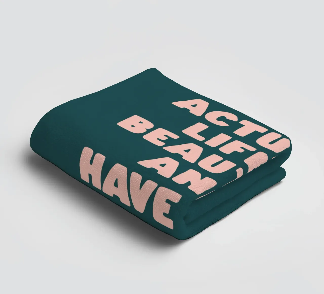 Eigentlich ist das Leben schön und ich habe Zeit Typografie drucken Handtuch von THE MOTIVATED TYPE
