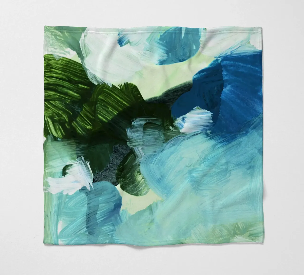 bluegreen brushstrokes coperta in pile da IRIS LEHNHARDT FINE ART