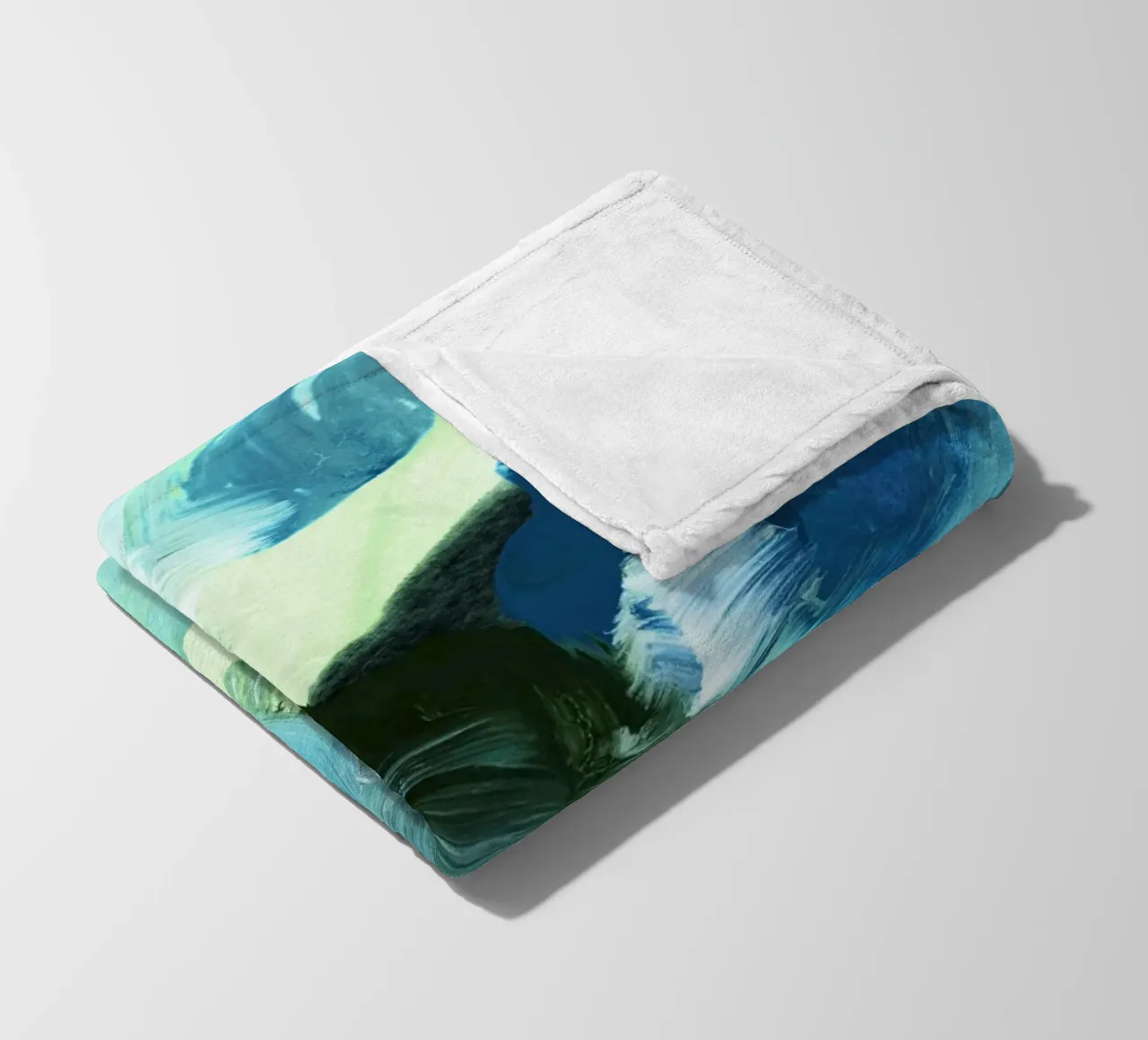bluegreen brushstrokes coperta in pile da IRIS LEHNHARDT FINE ART
