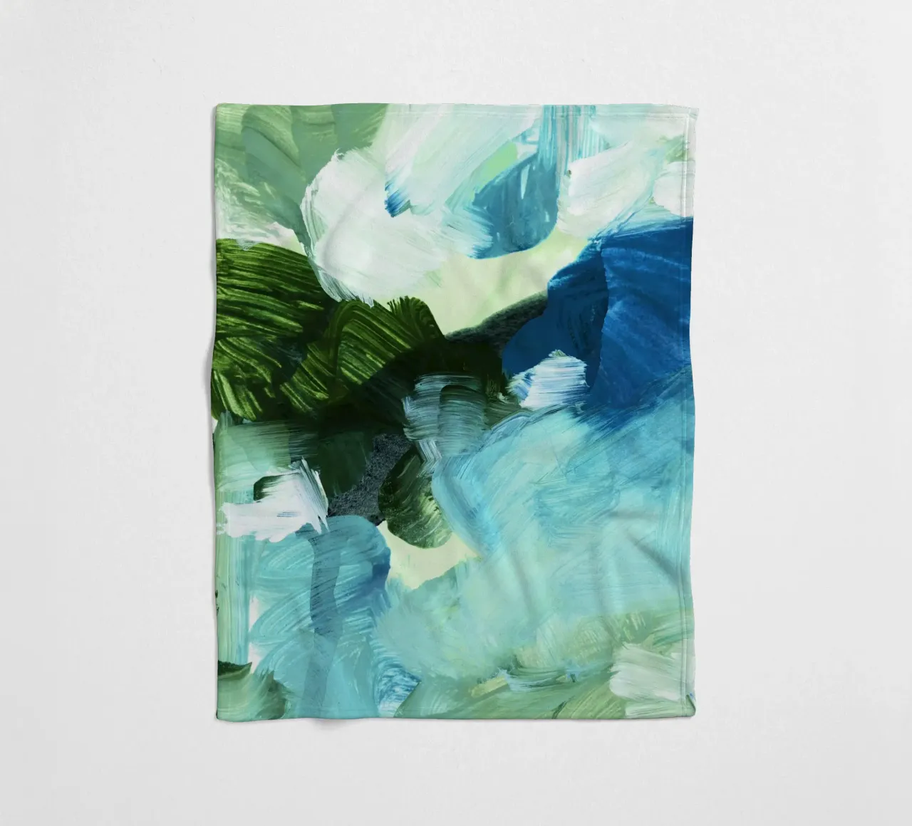 bluegreen brushstrokes coperta in pile da IRIS LEHNHARDT FINE ART