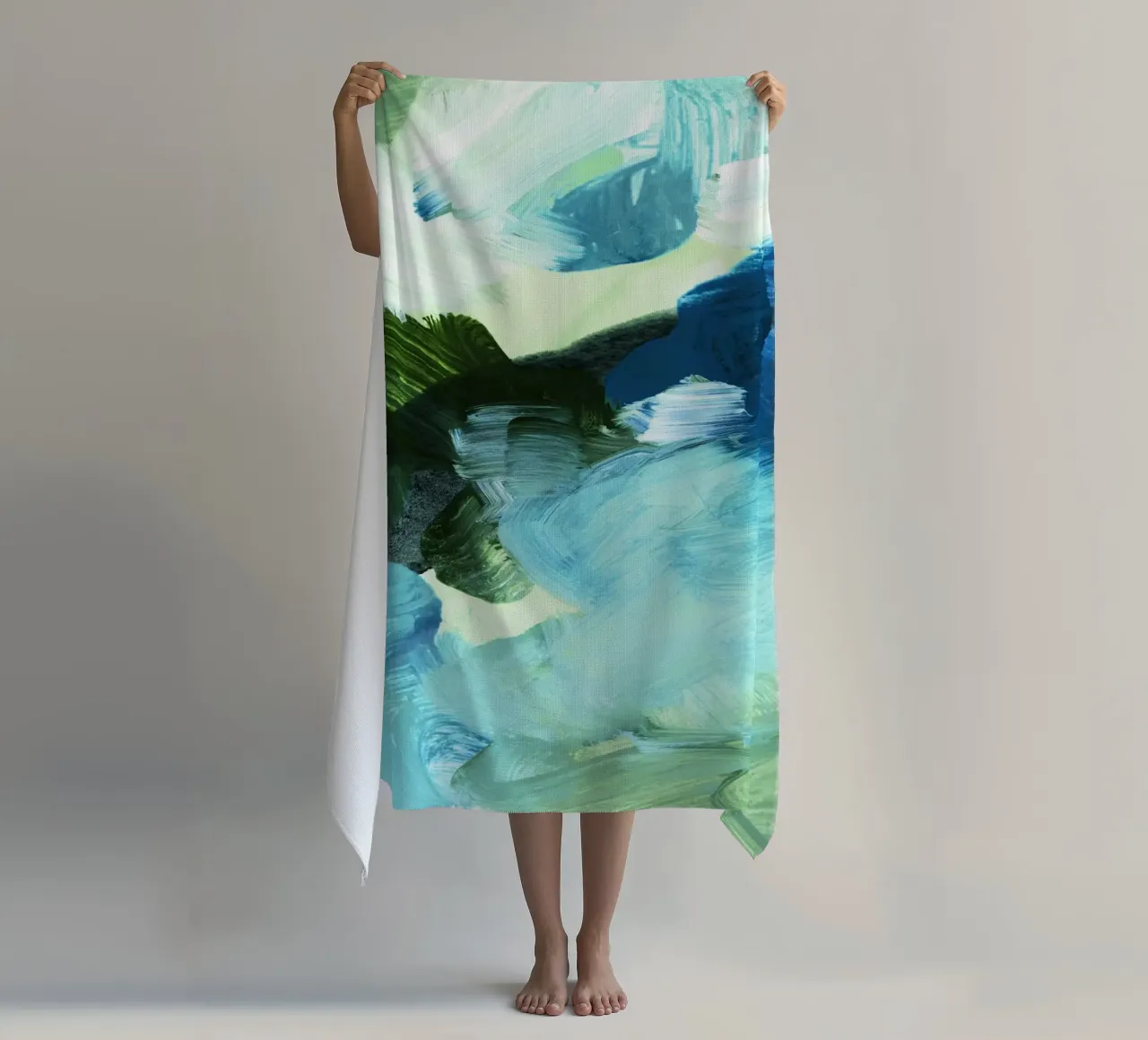 bluegreen brushstrokes telo mare da IRIS LEHNHARDT FINE ART