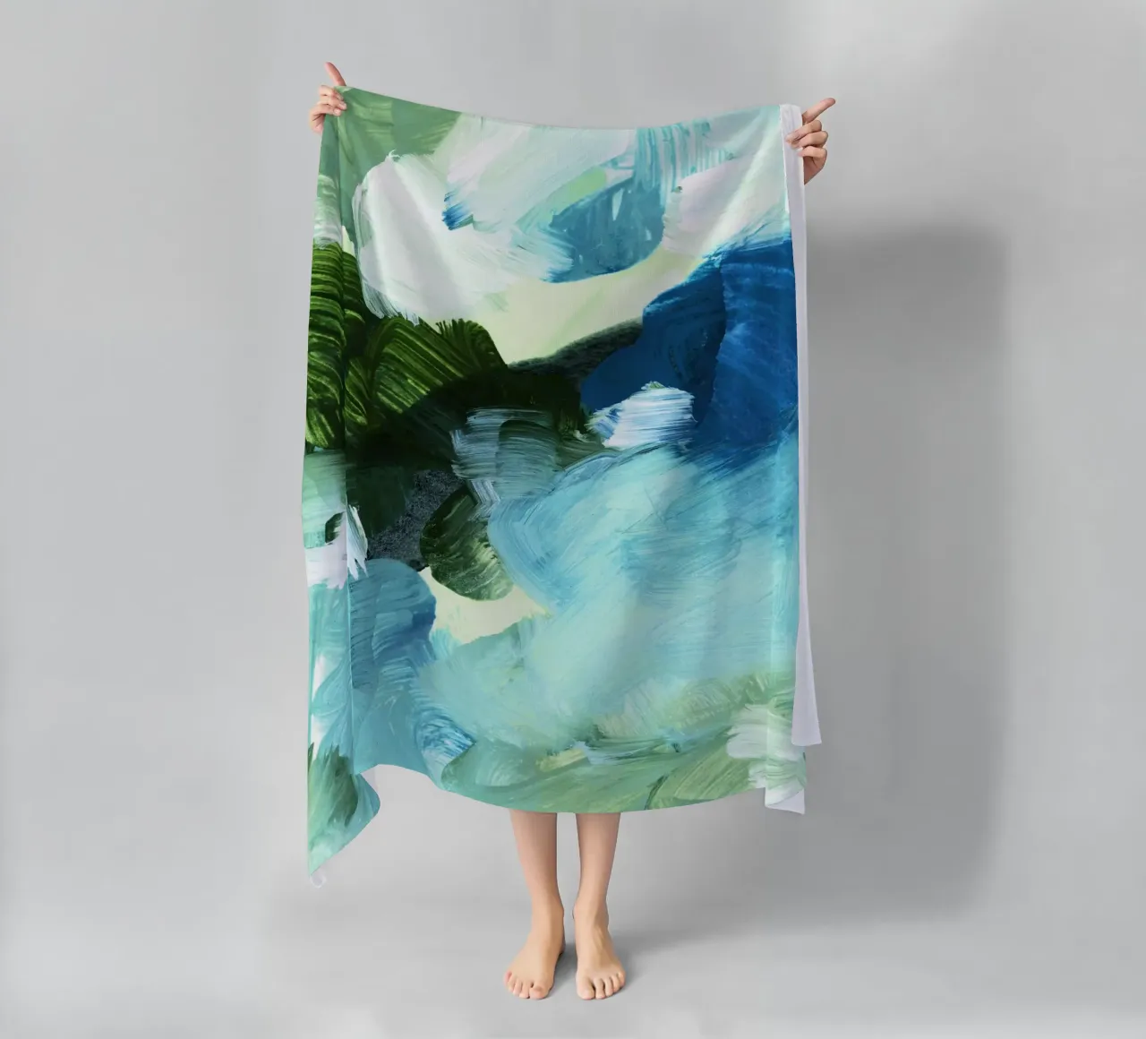bluegreen brushstrokes telo mare da IRIS LEHNHARDT FINE ART