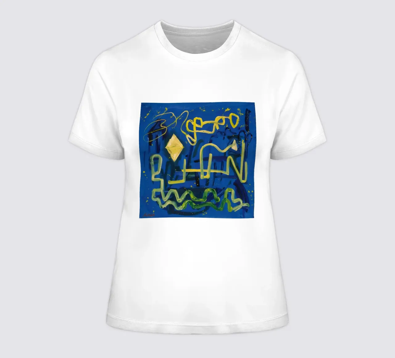 Levendige abstracte lijnen dames t-shirt getailleerd van Lunar Templar