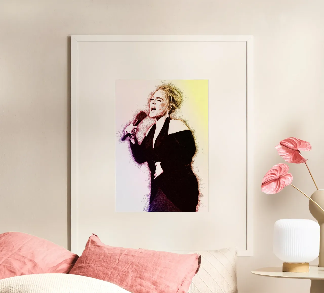 Scarabocchio di ADELE poster con telaio in alluminio da neonartroom
