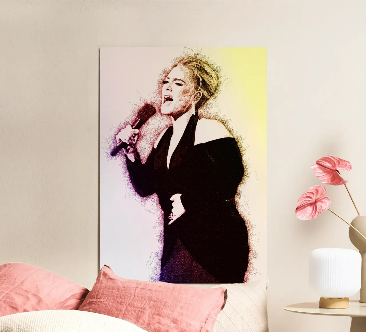 Scarabocchio di ADELE poster con telaio in alluminio da neonartroom