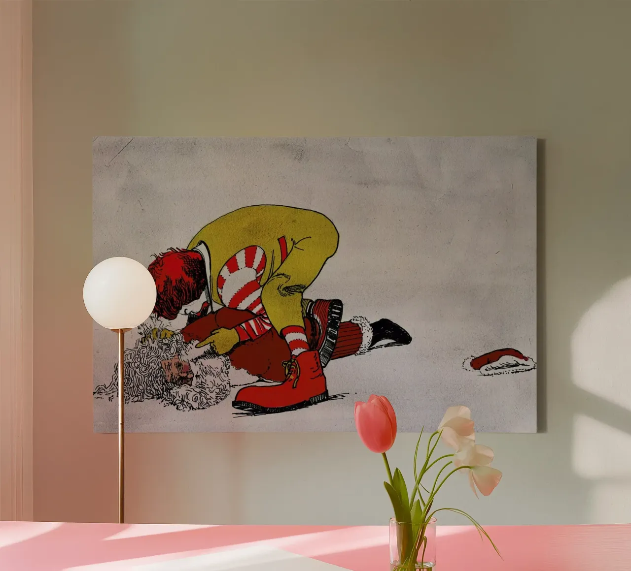 Ronald vs Santa canvas met Baklijst van Alex Egea