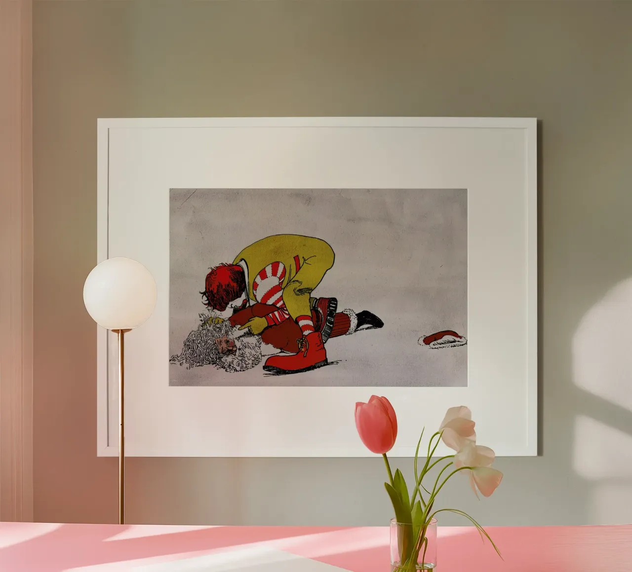 Ronald vs Santa poster con telaio in plastica da Alex Egea
