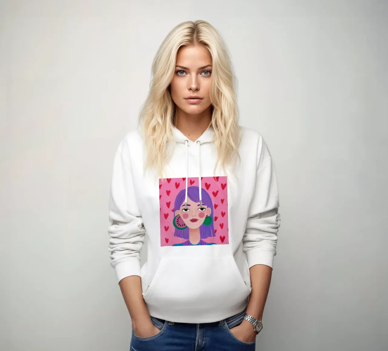 Sogno di cuore viola felpa con cappuccio da Ivory Frame