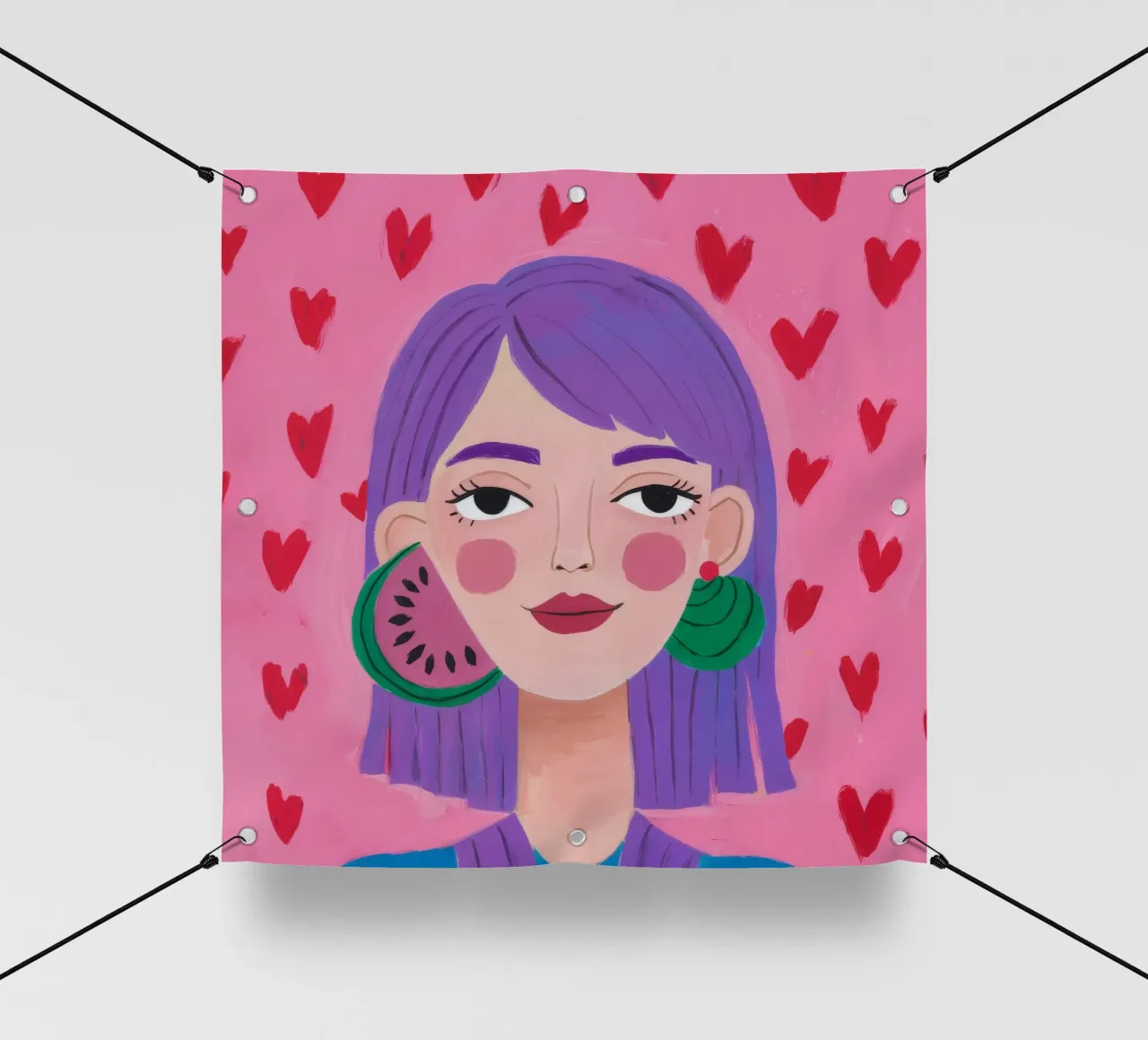 Sogno di cuore viola telo in pvc da Ivory Frame