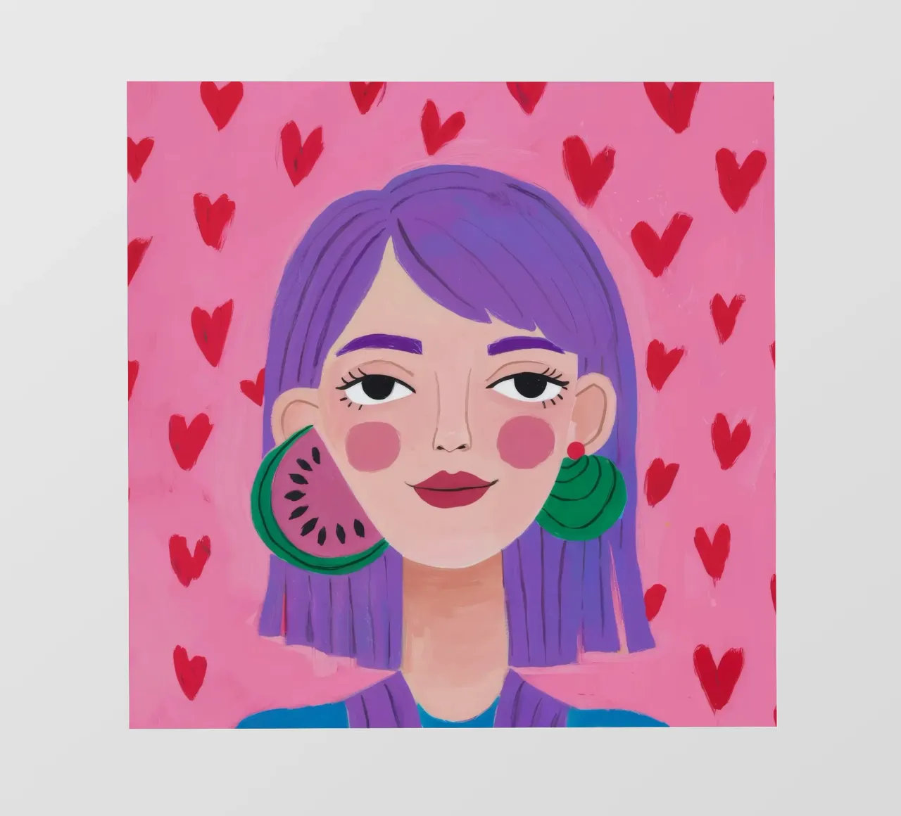Sogno di cuore viola telo in pvc da Ivory Frame