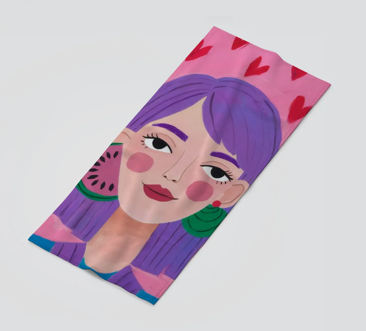 Sogno di cuore viola telo mare da Ivory Frame