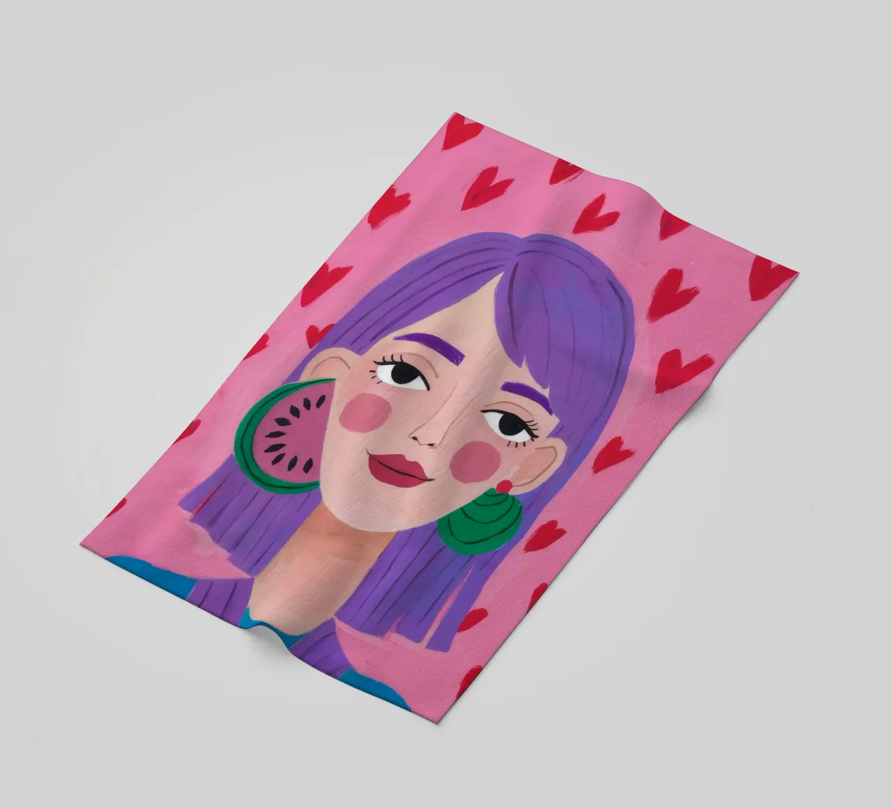 Sogno di cuore viola telo mare da Ivory Frame