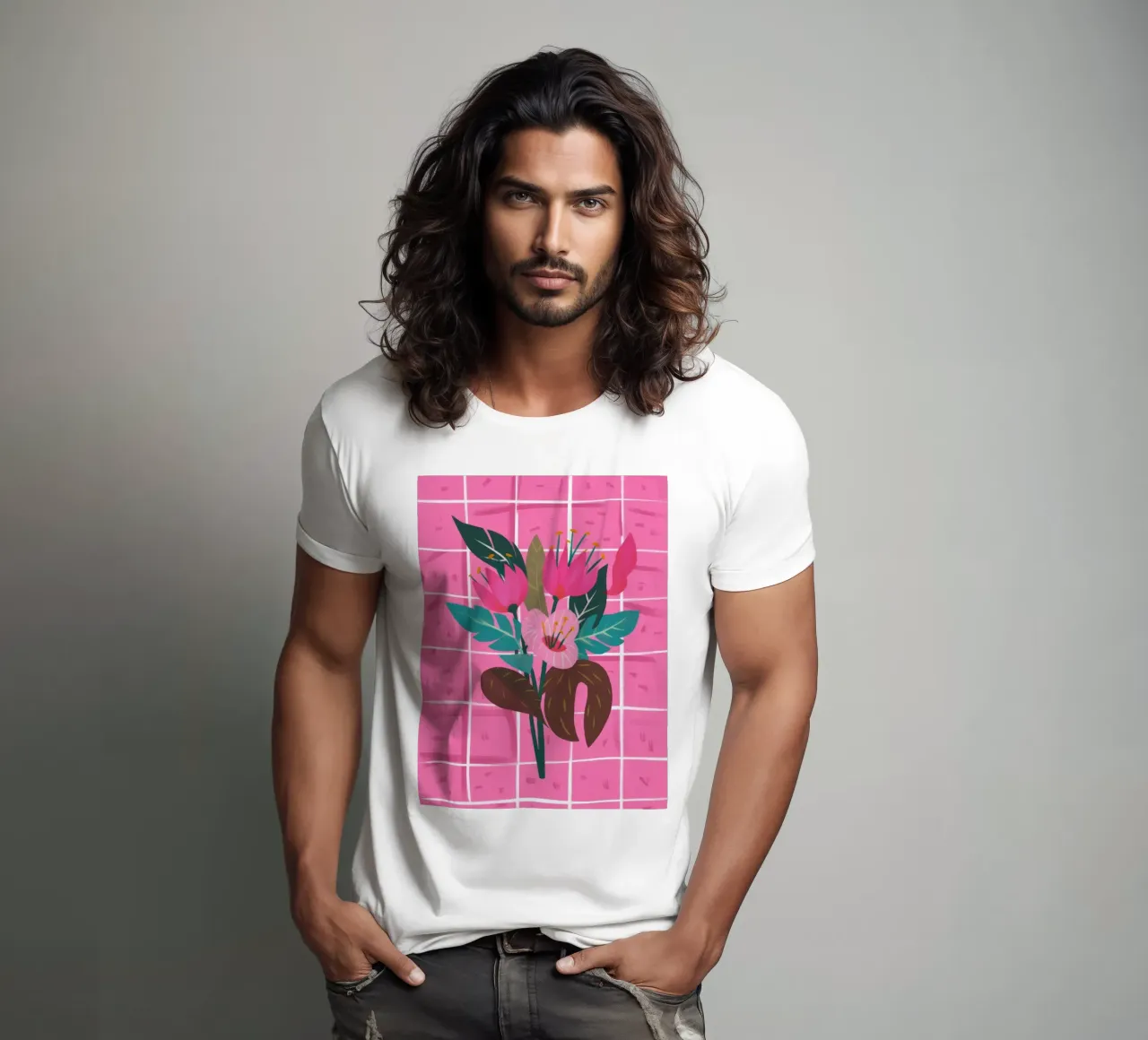 Delicata composizione floreale t-shirt da Ivory Frame