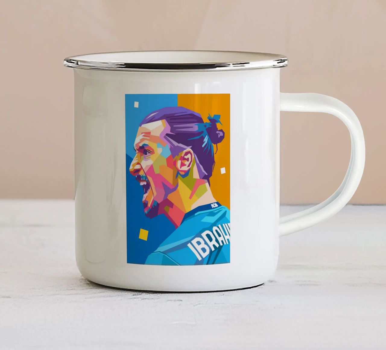 Zlatan Ibrahimovic giocatore di calcio iconico tazza in smalto da Hantamrata