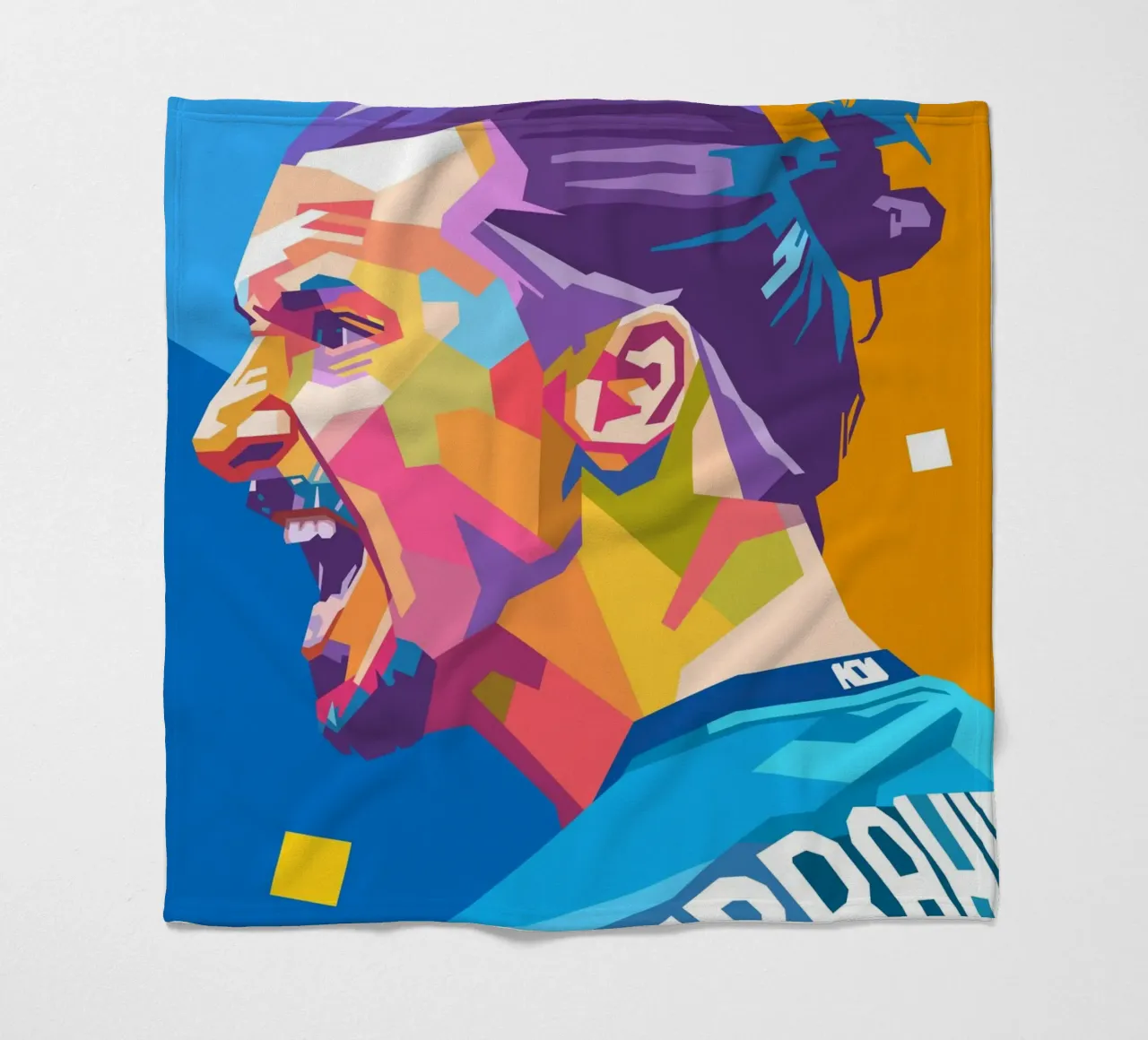 Zlatan Ibrahimovic iconic football player fleece blanket by Hantamrata
