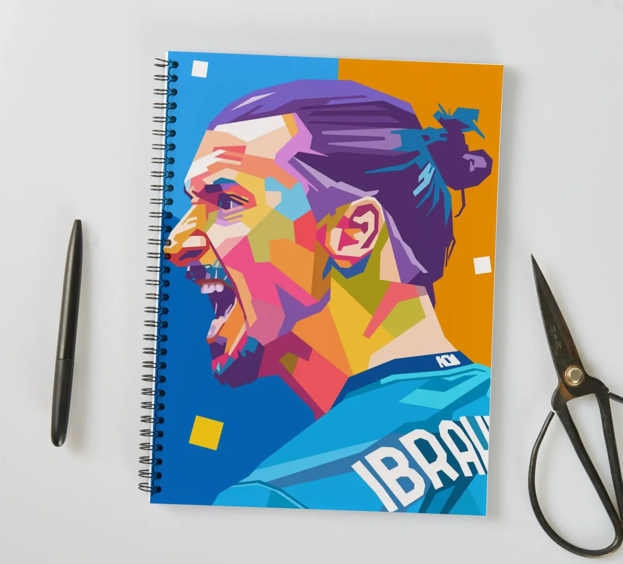 Zlatan Ibrahimovic iconic football player spiral notebook by Hantamrata