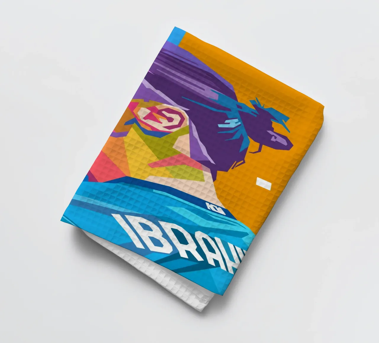 Zlatan Ibrahimovic iconic football player tea towel by Hantamrata