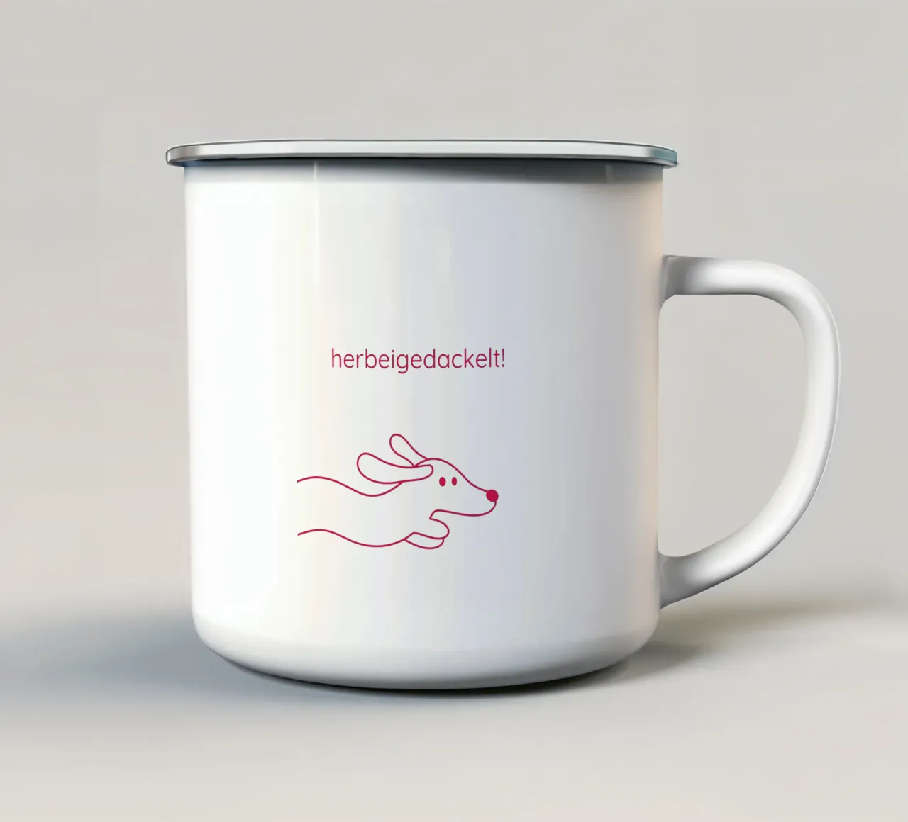 herbeigedackelt mug en émail de Made in Bavaria