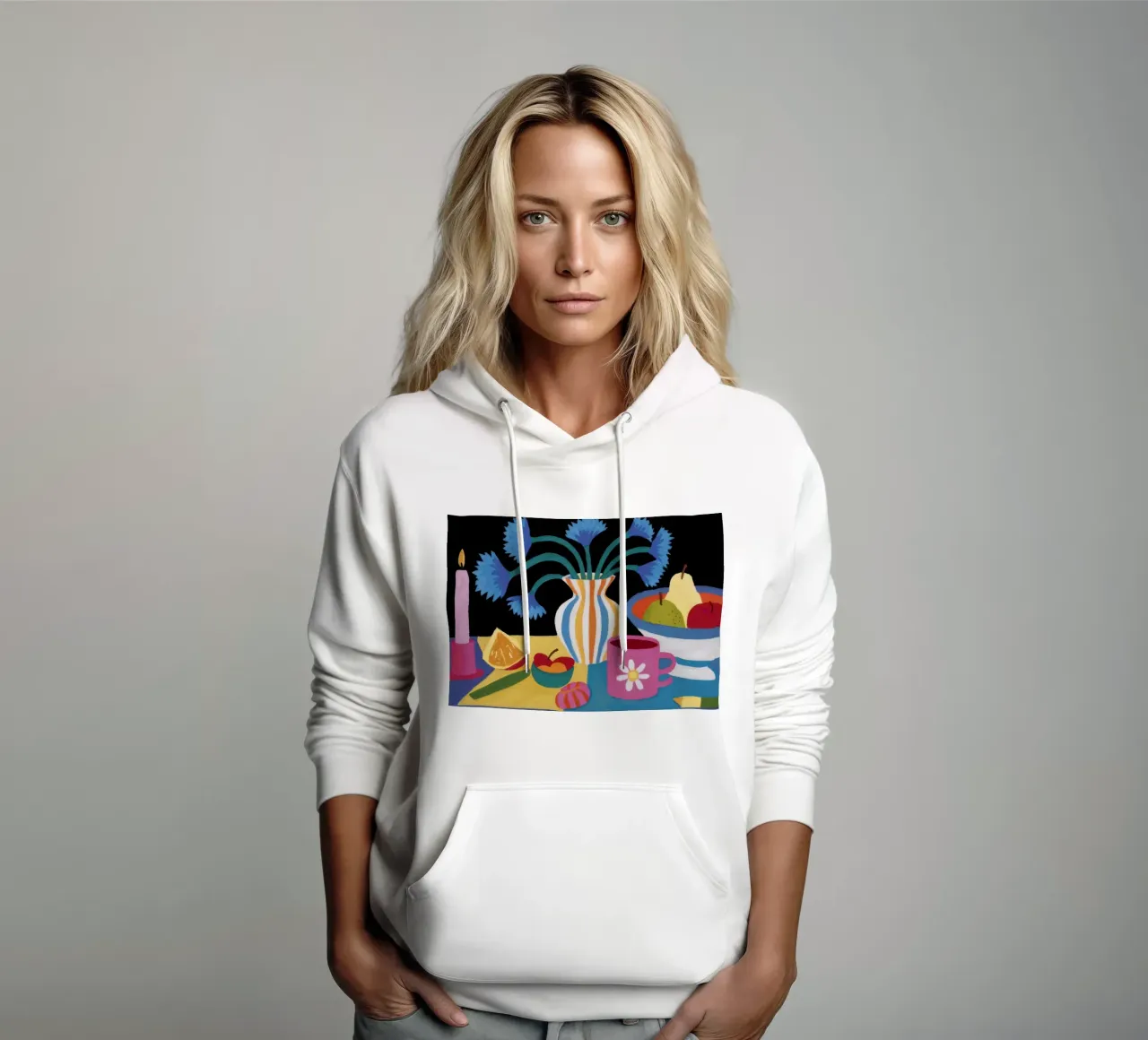 Vibrant Still Life hoodie by Ivory Frame