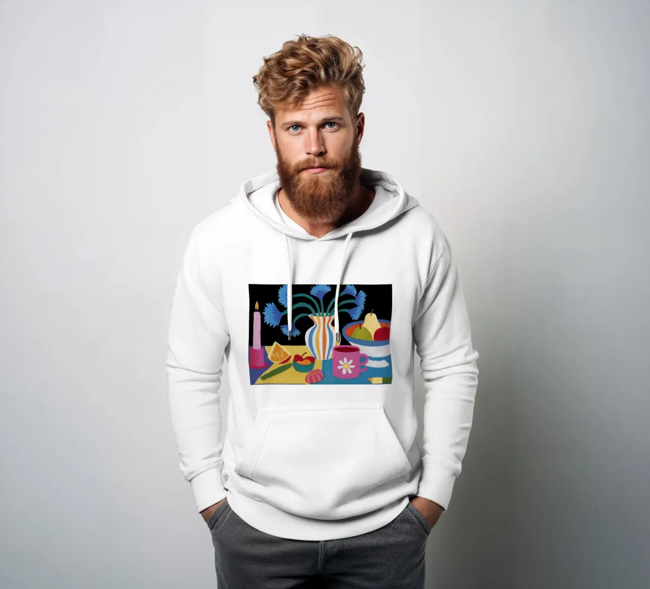 Vibrant Still Life hoodie by Ivory Frame