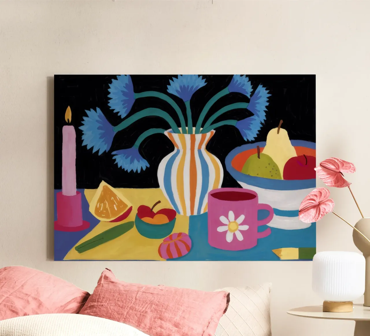 Vibrant Still Life canvas by Ivory Frame