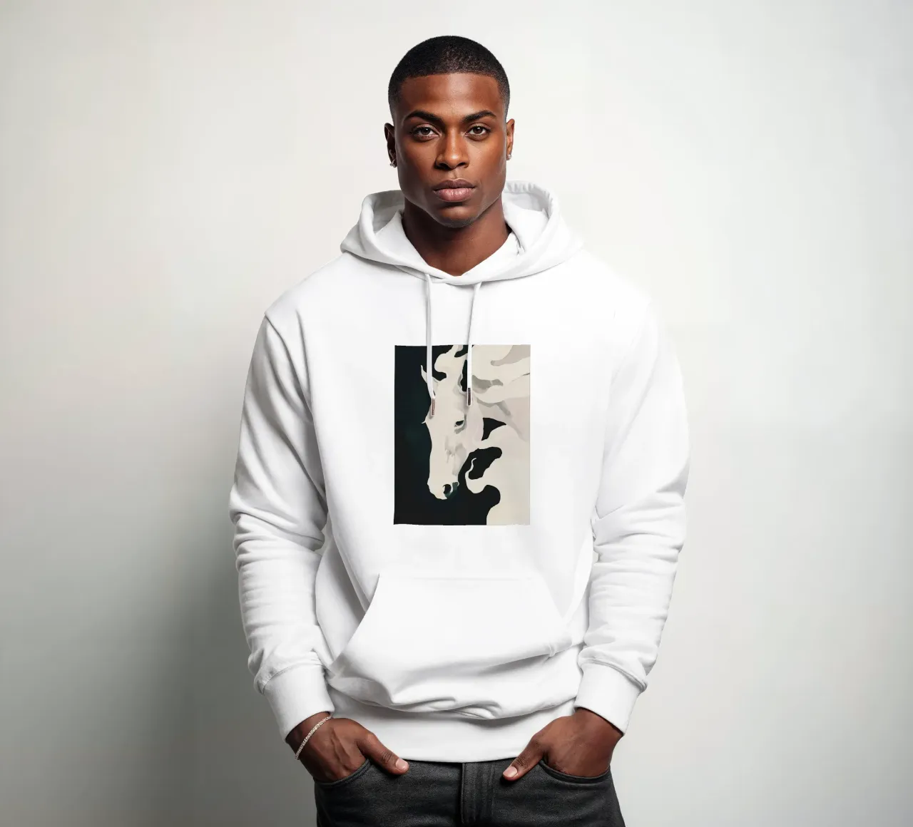 Caballo blanco sudadera con capucha de ThingDesign