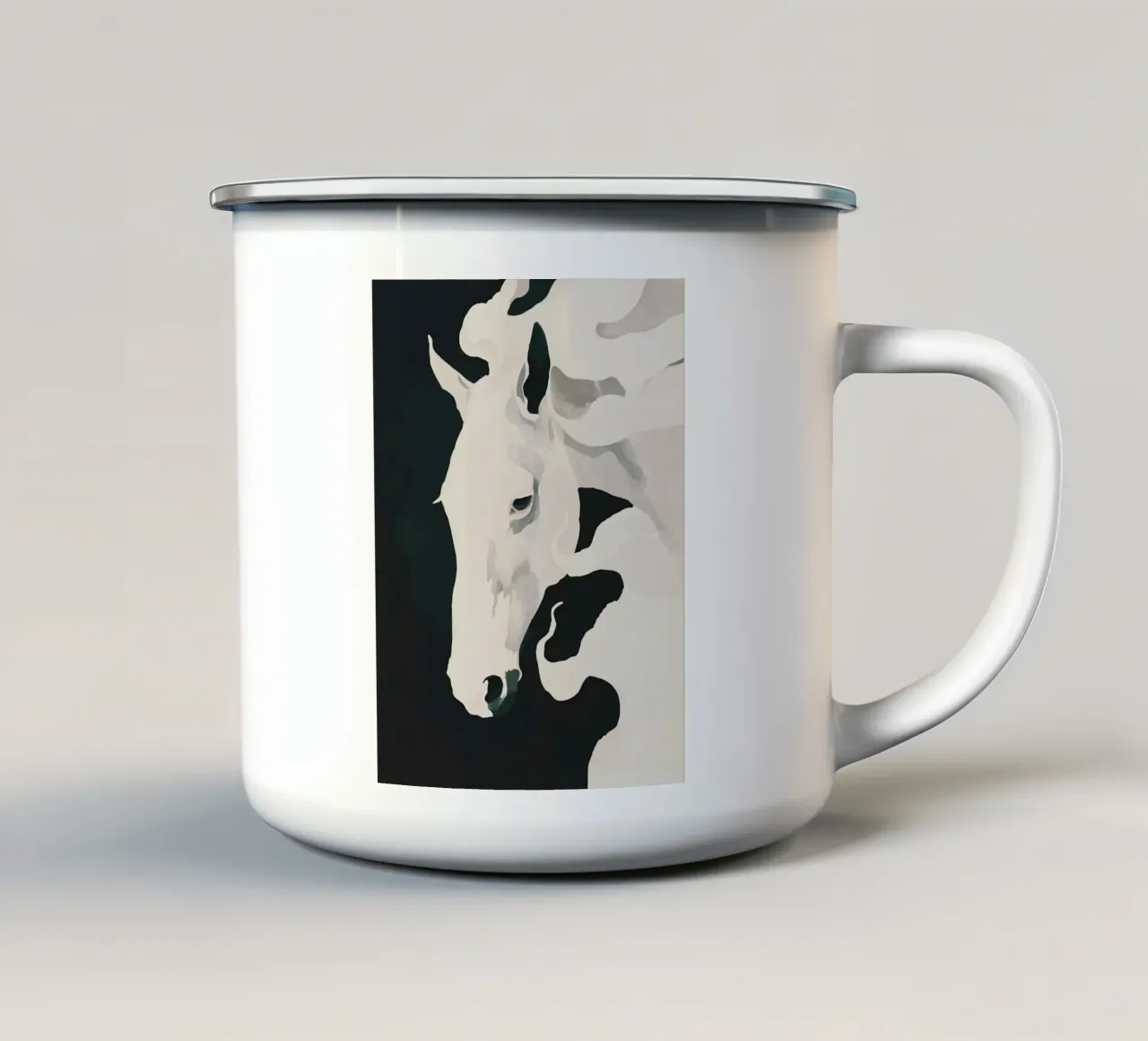 Cavallo bianco tazza in smalto da ThingDesign
