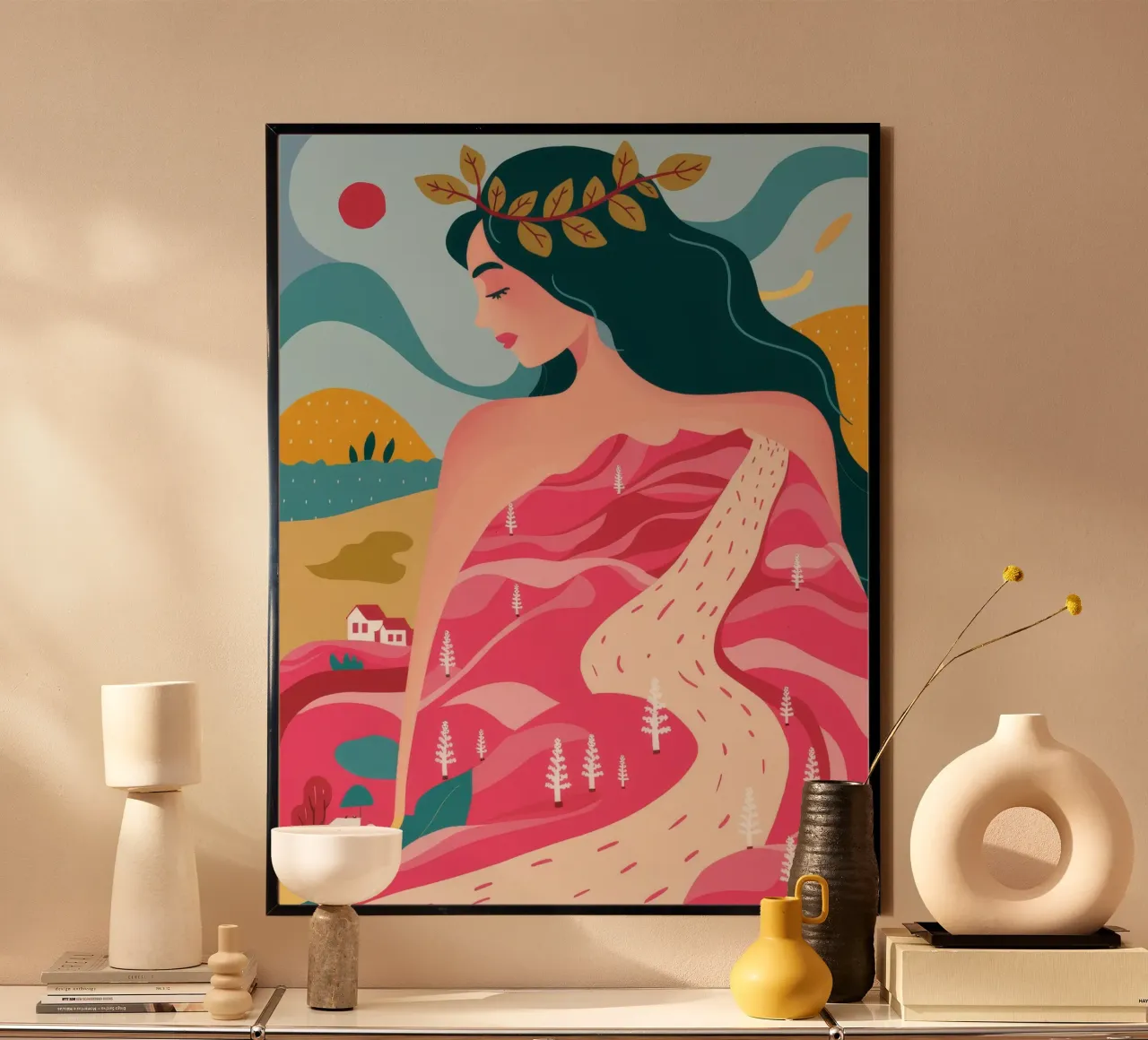 Abbraccio sereno della coperta poster da Ivory Frame