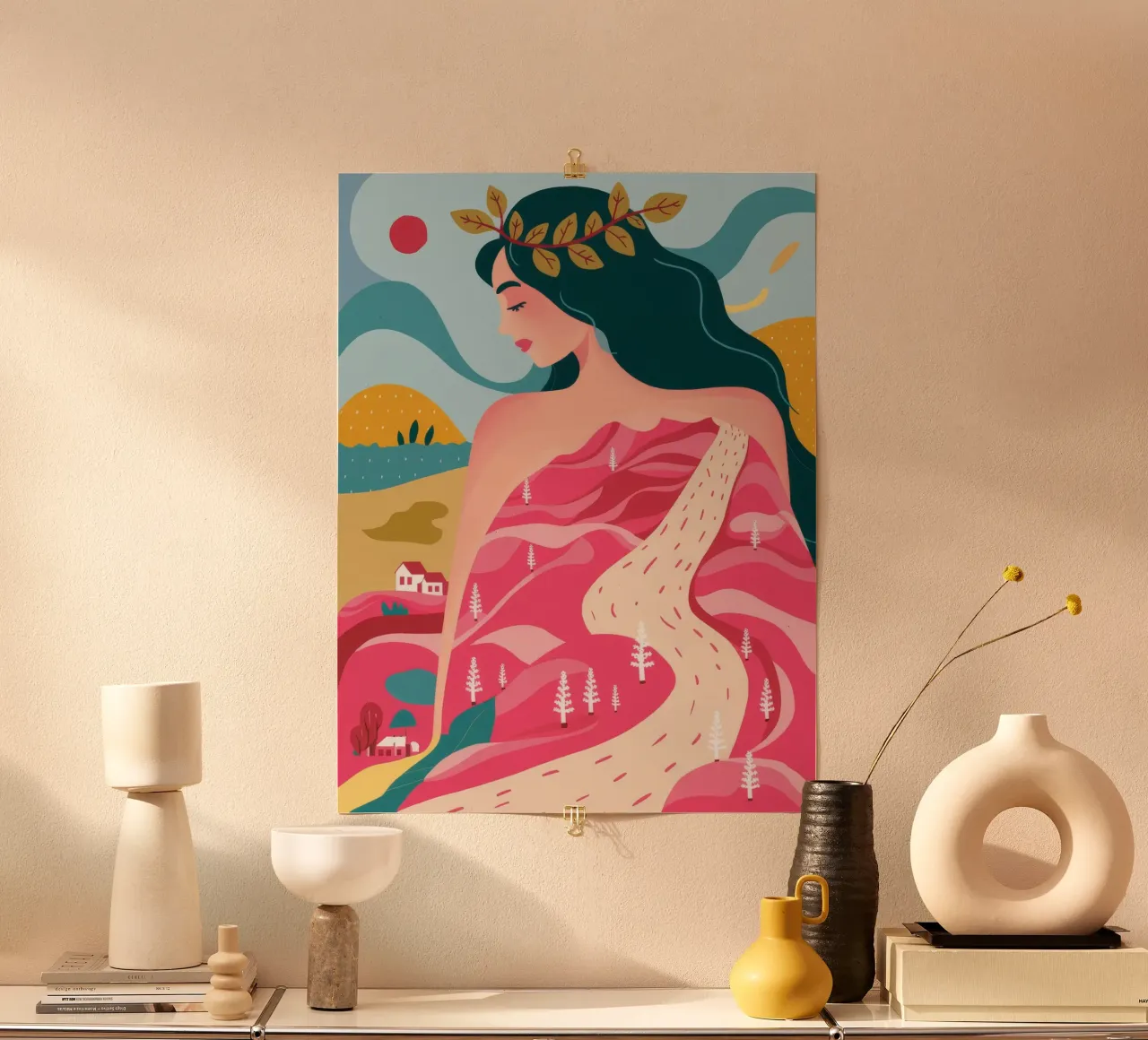 Abbraccio sereno della coperta poster da Ivory Frame