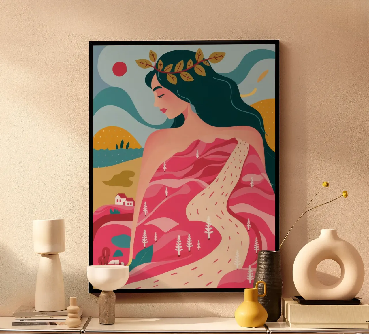 Abbraccio sereno della coperta poster da Ivory Frame
