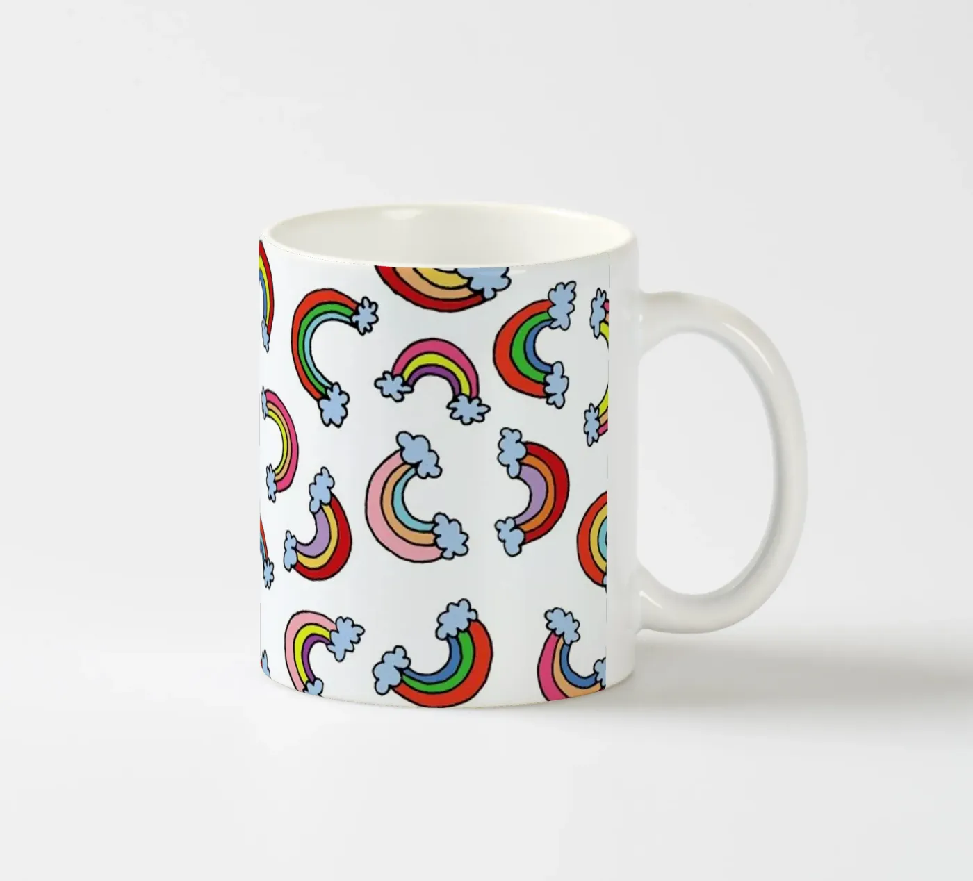 Rainbow Pattern ceramic mug by KP Design