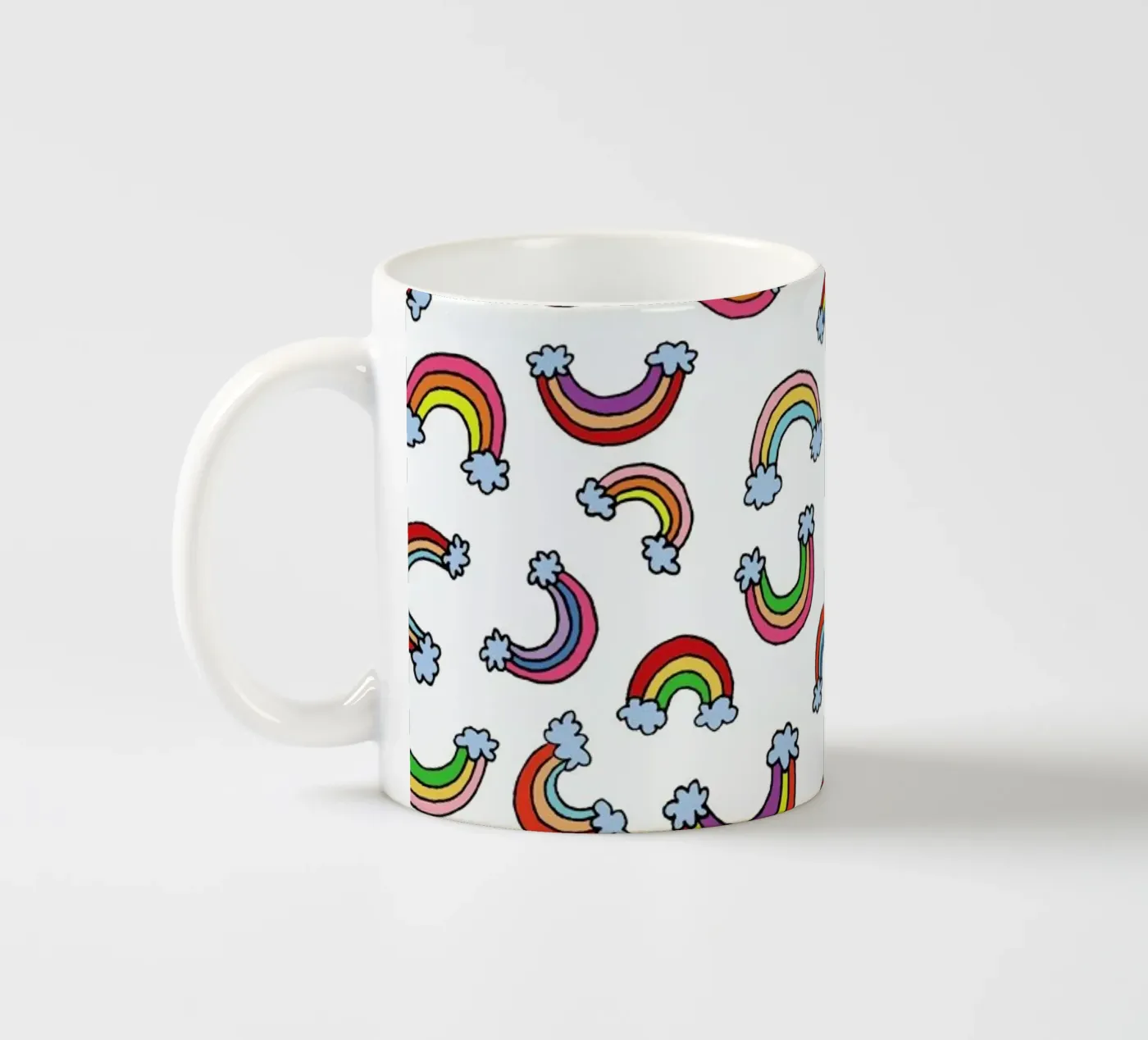 Rainbow Pattern ceramic mug by KP Design