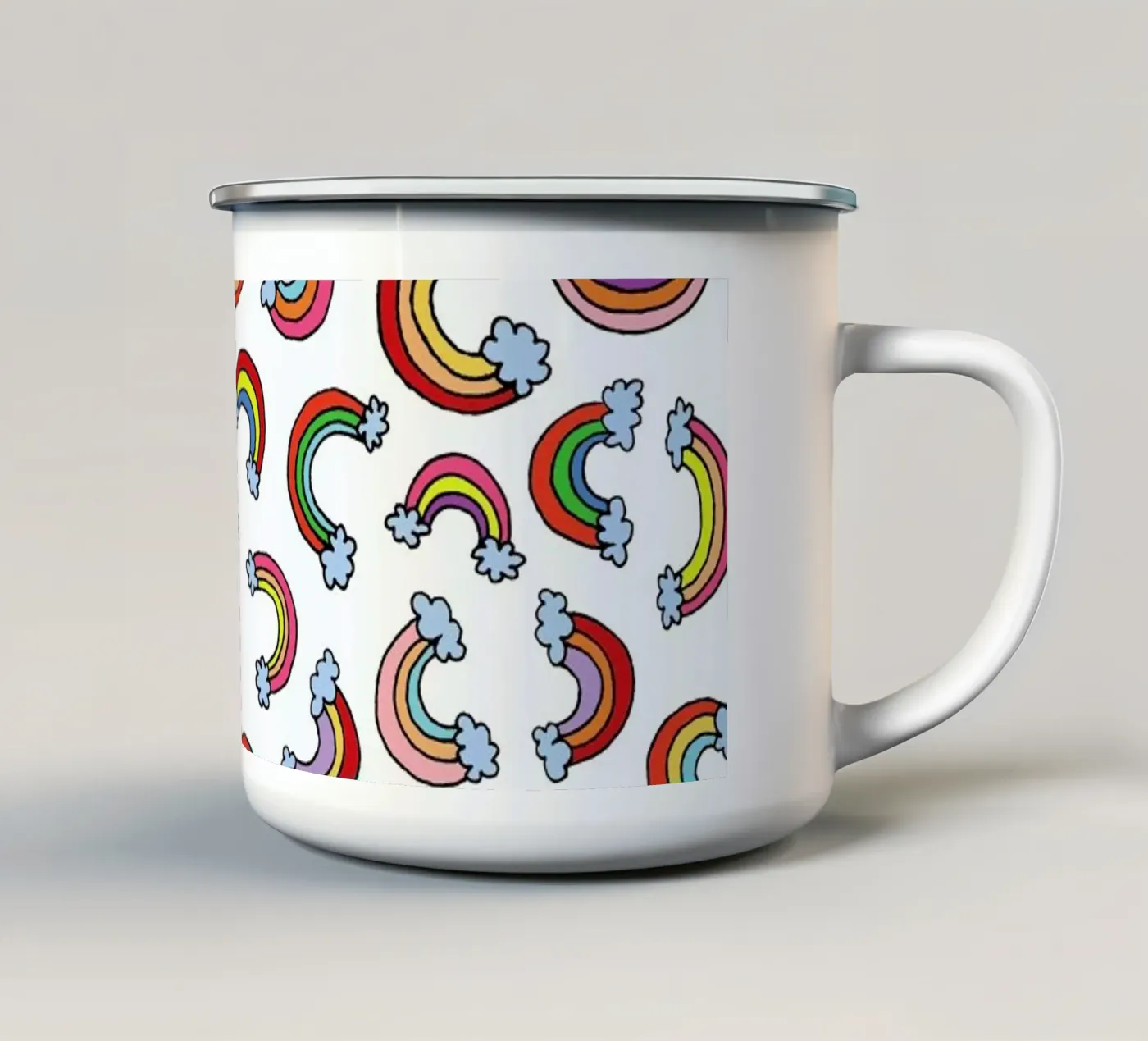 Rainbow Pattern emaille mok van KP Design