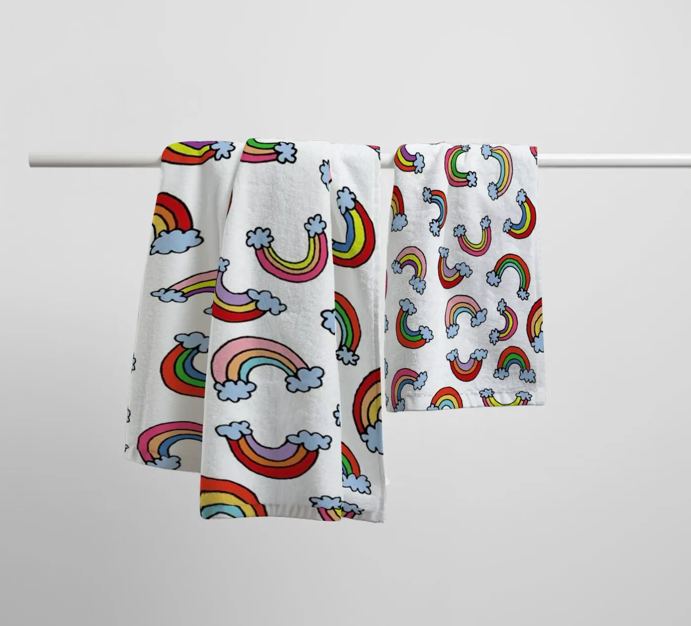 Rainbow Pattern towel by KP Design