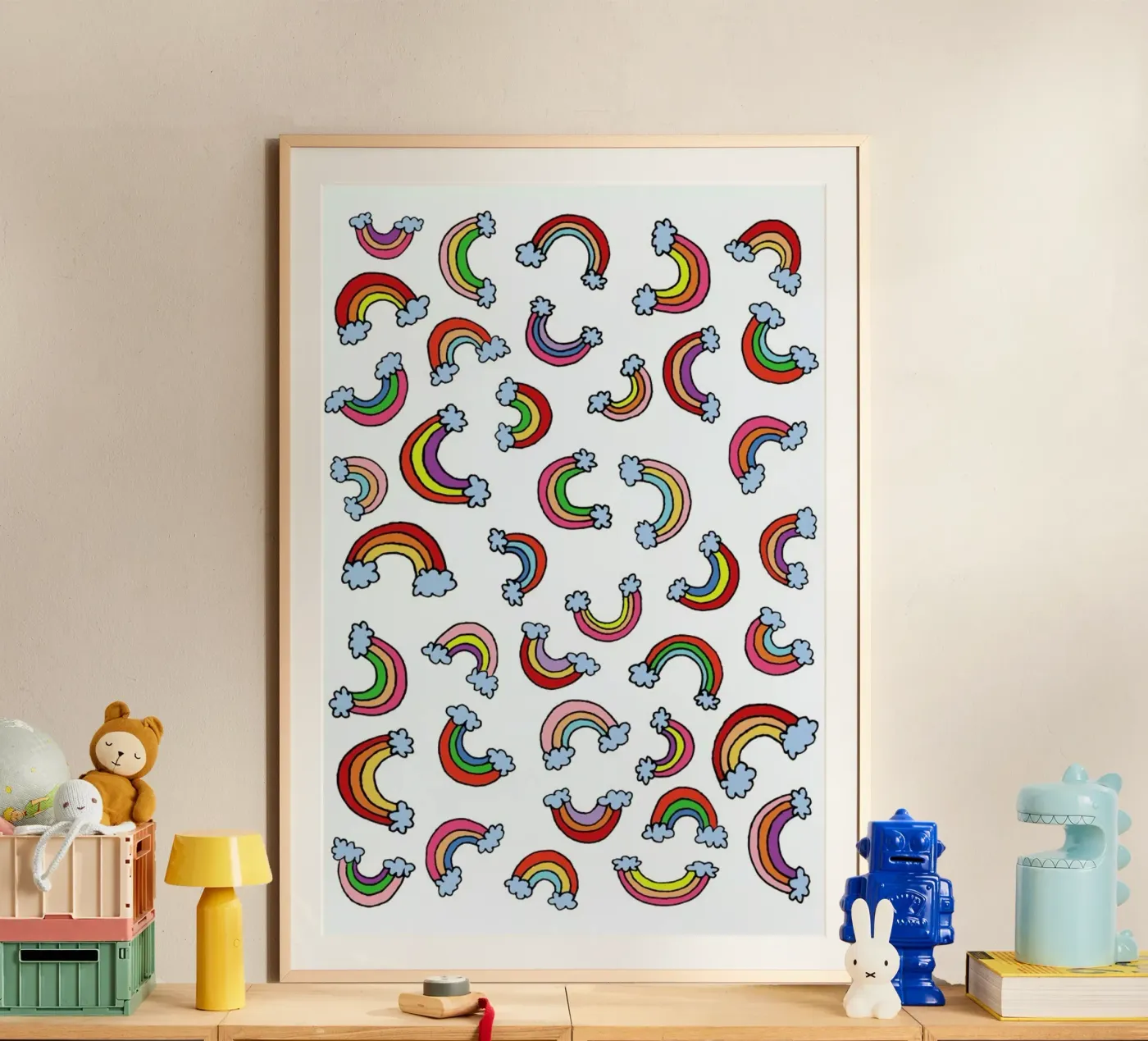 Rainbow Pattern poster van KP Design