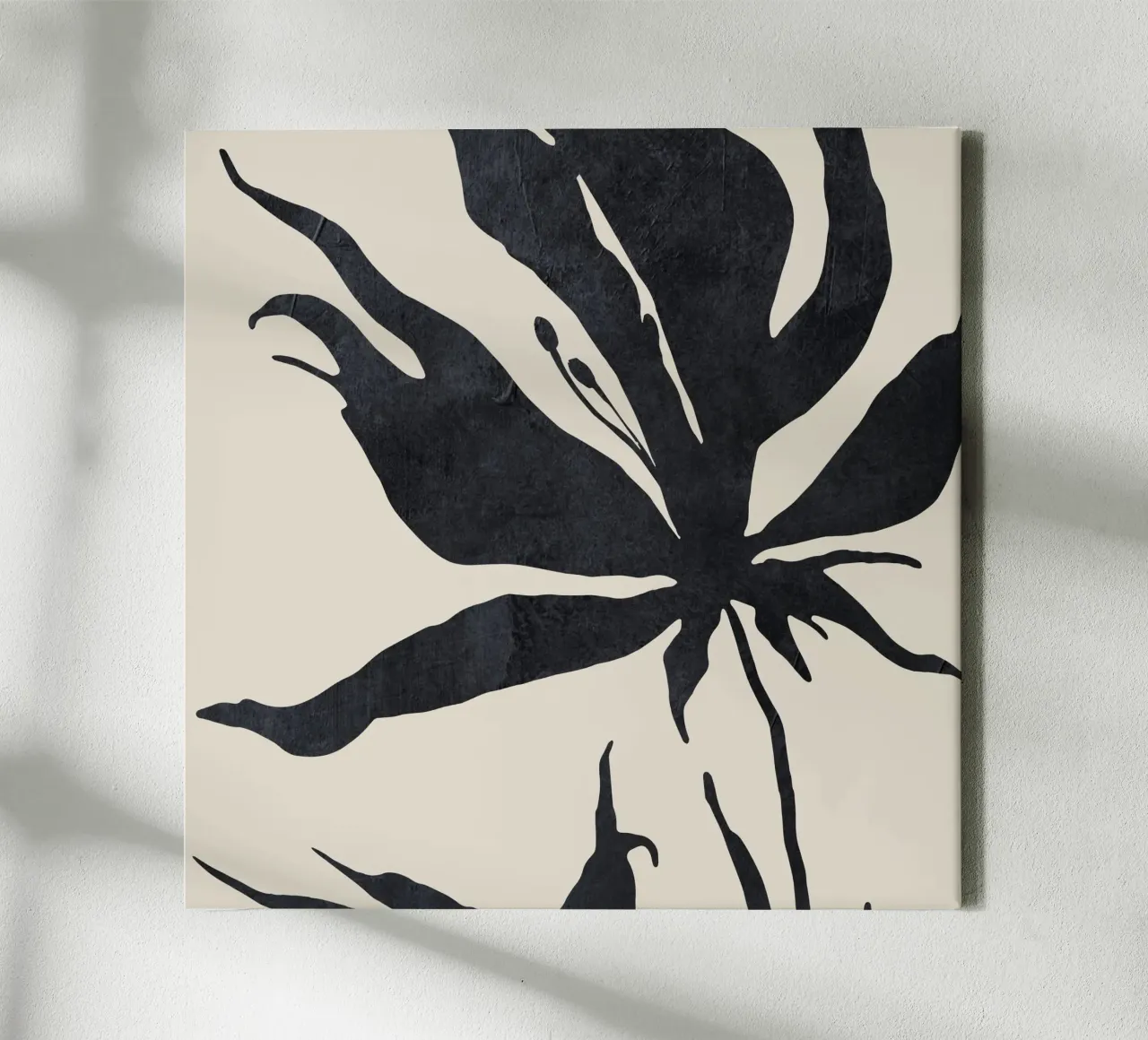 Monochrome Bloom canvas with Floater frame by ThingDesign