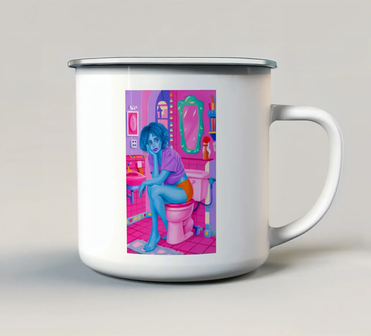 Riflesso colorato del bagno tazza in smalto da Ivory Frame