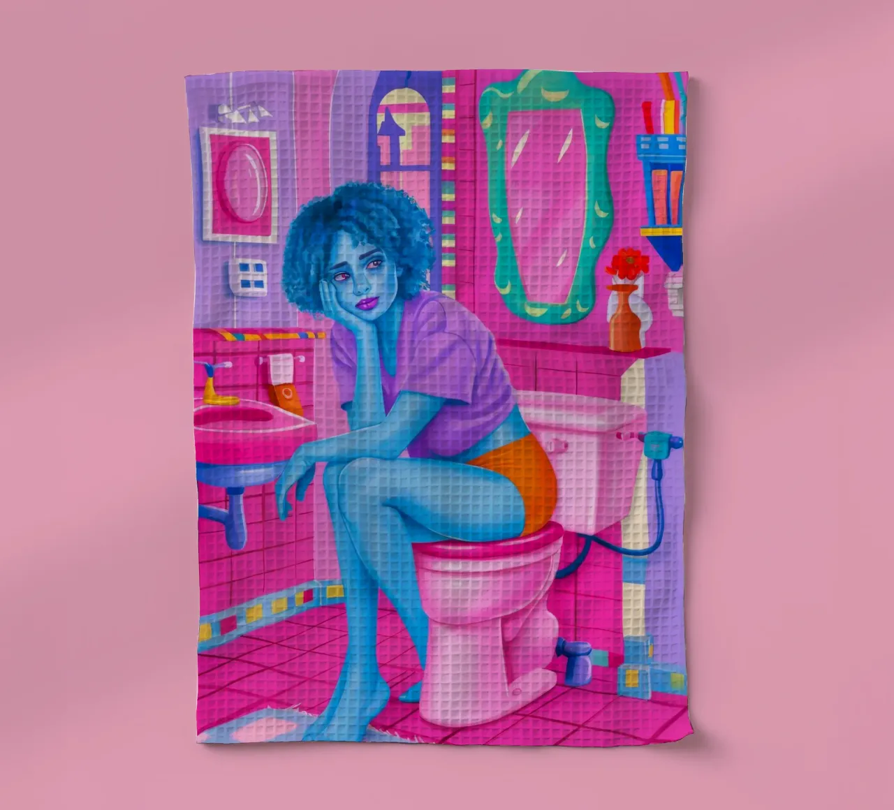 Riflesso colorato del bagno canovaccio da cucina da Ivory Frame