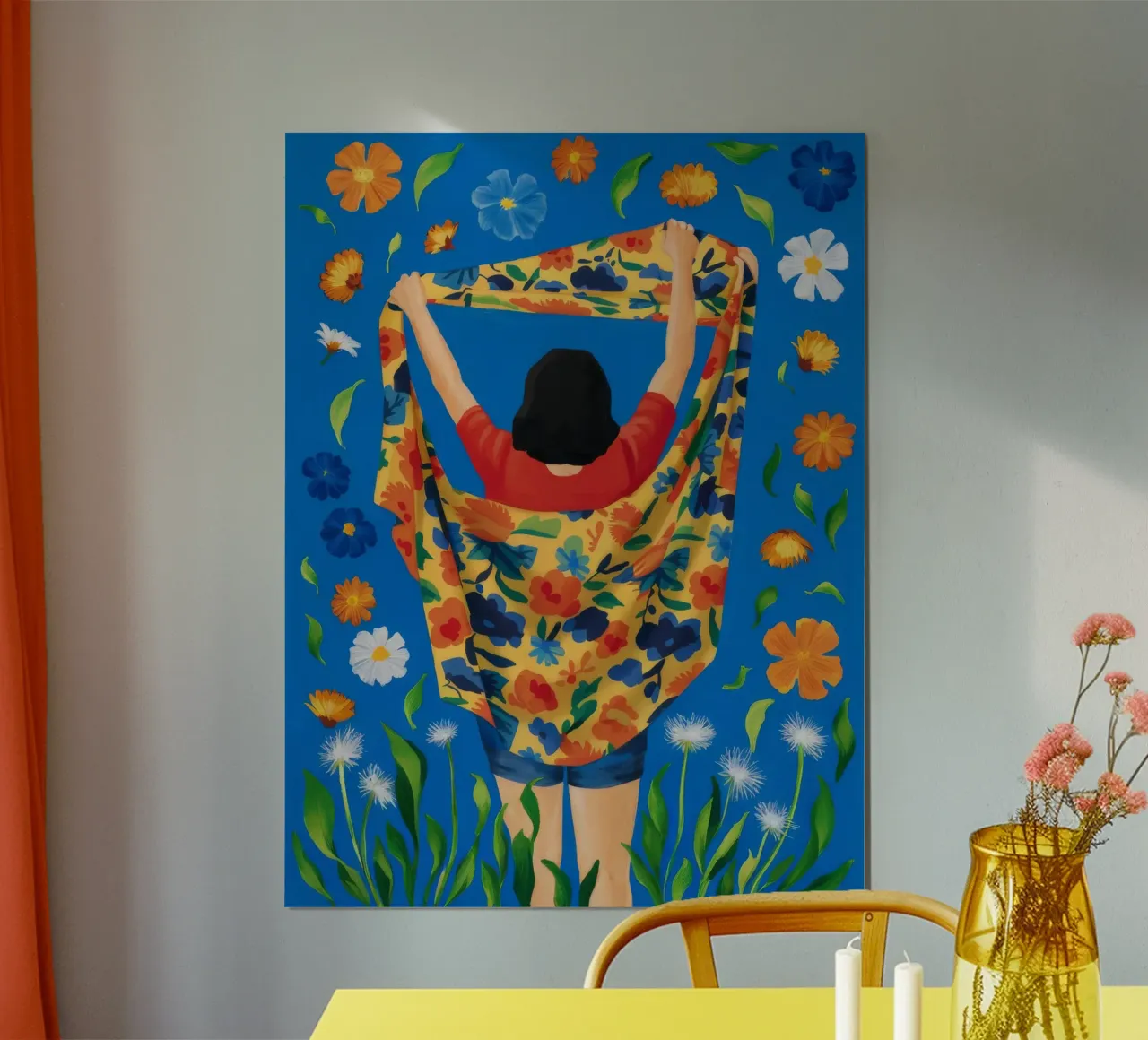 Celebrazione floreale in tessuto poster da Ivory Frame
