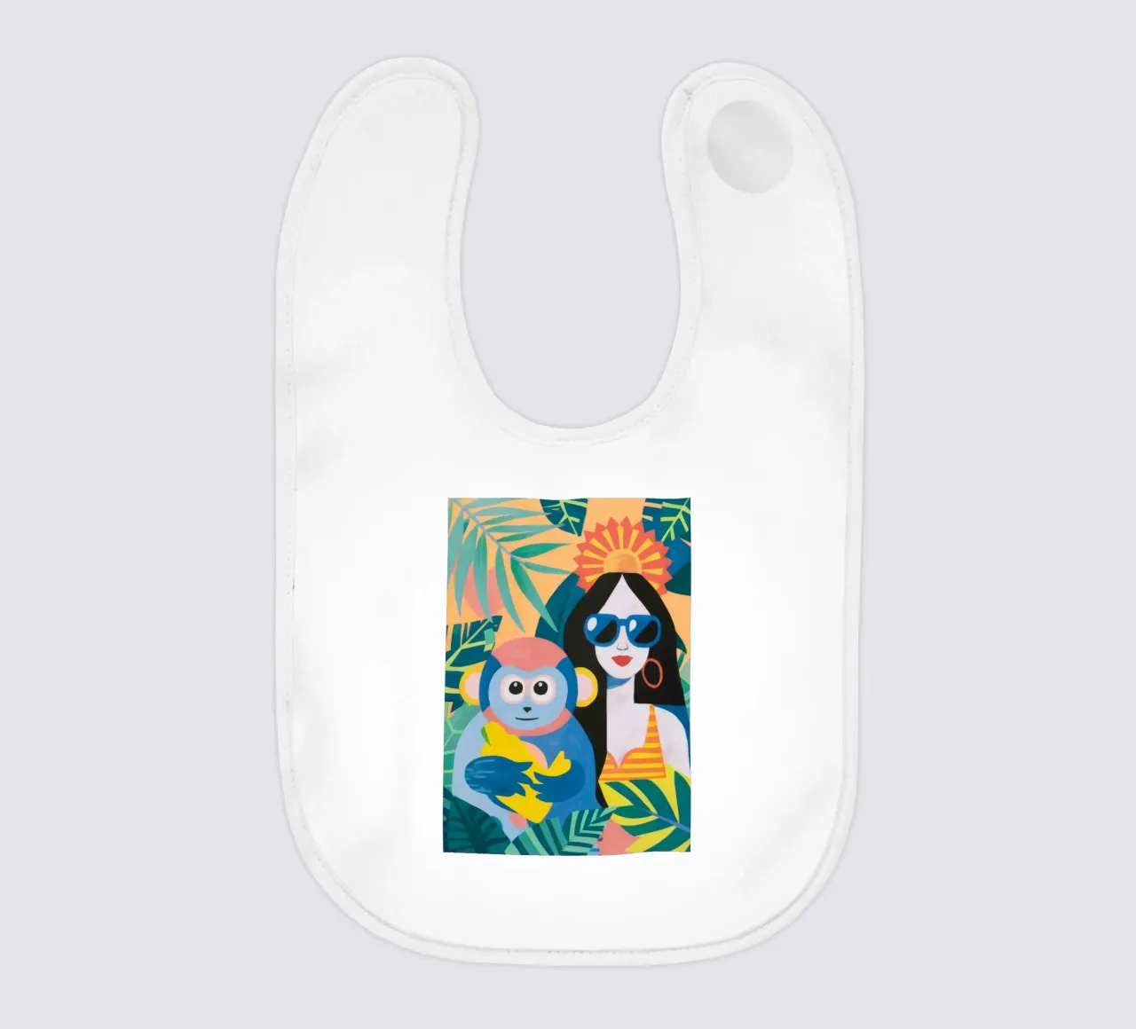Abbraccio di scimmia tropicale bavaglino da Ivory Frame