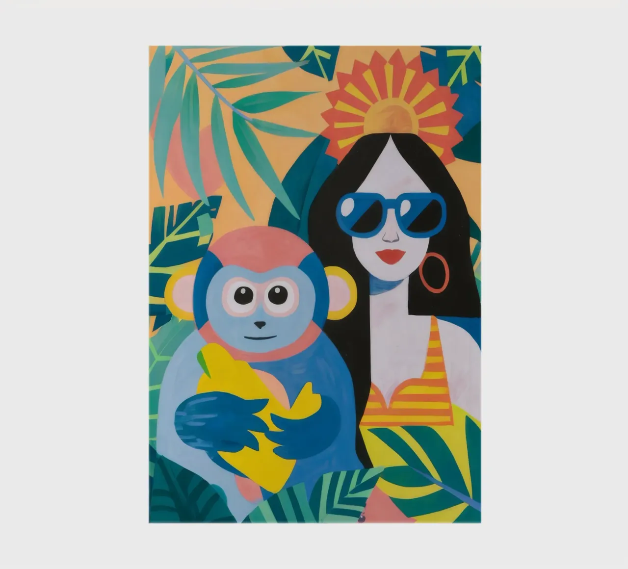 Tropical Monkey Embrace notebook by Ivory Frame