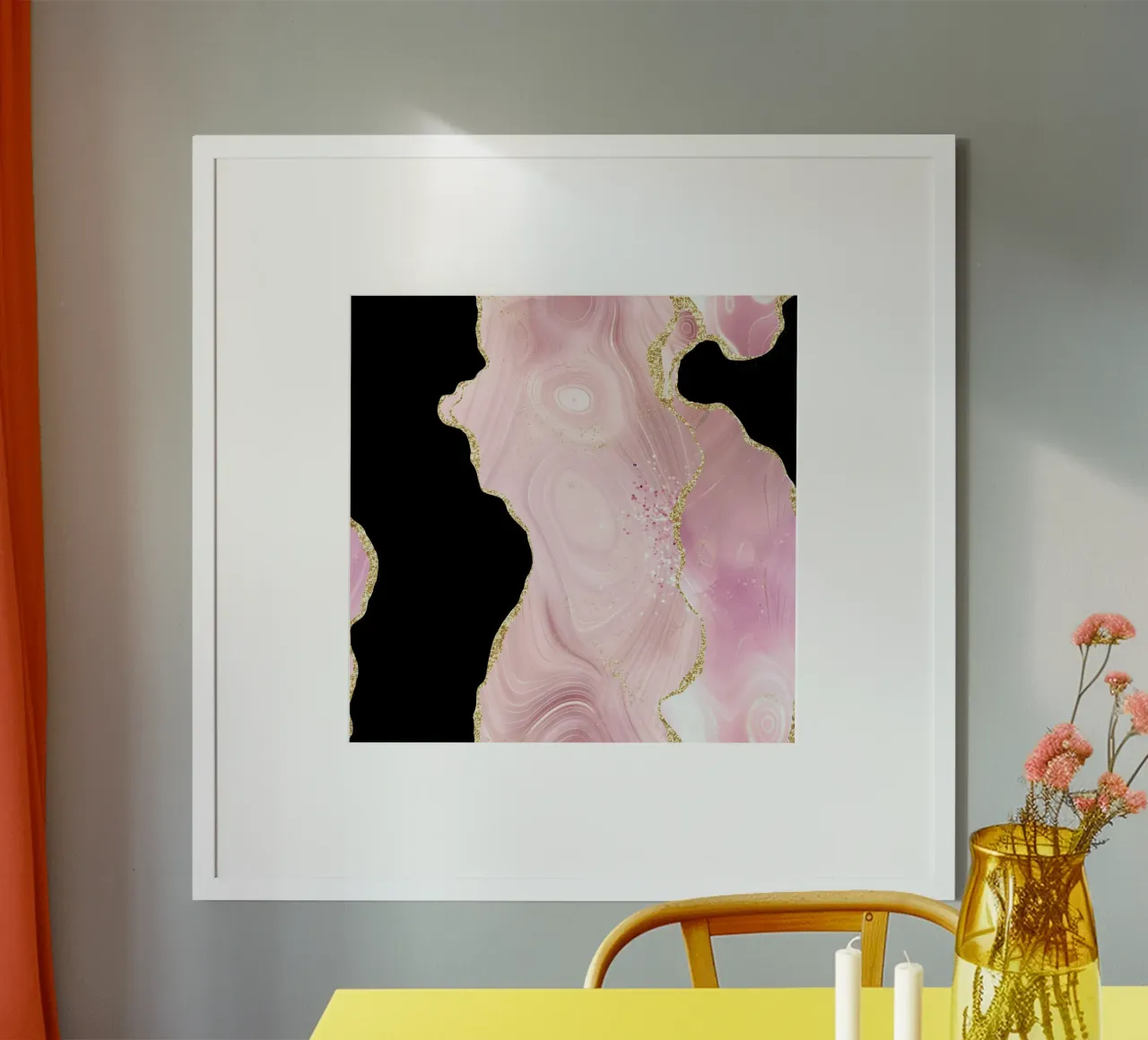 Agata glitterata rosa e oro Texture 02 poster da Gemstone Textures