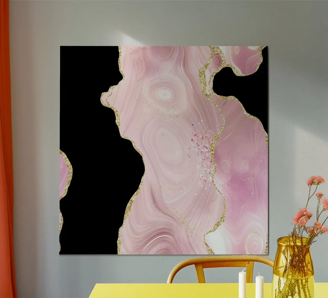 Agata glitterata rosa e oro Texture 02 poster da Gemstone Textures