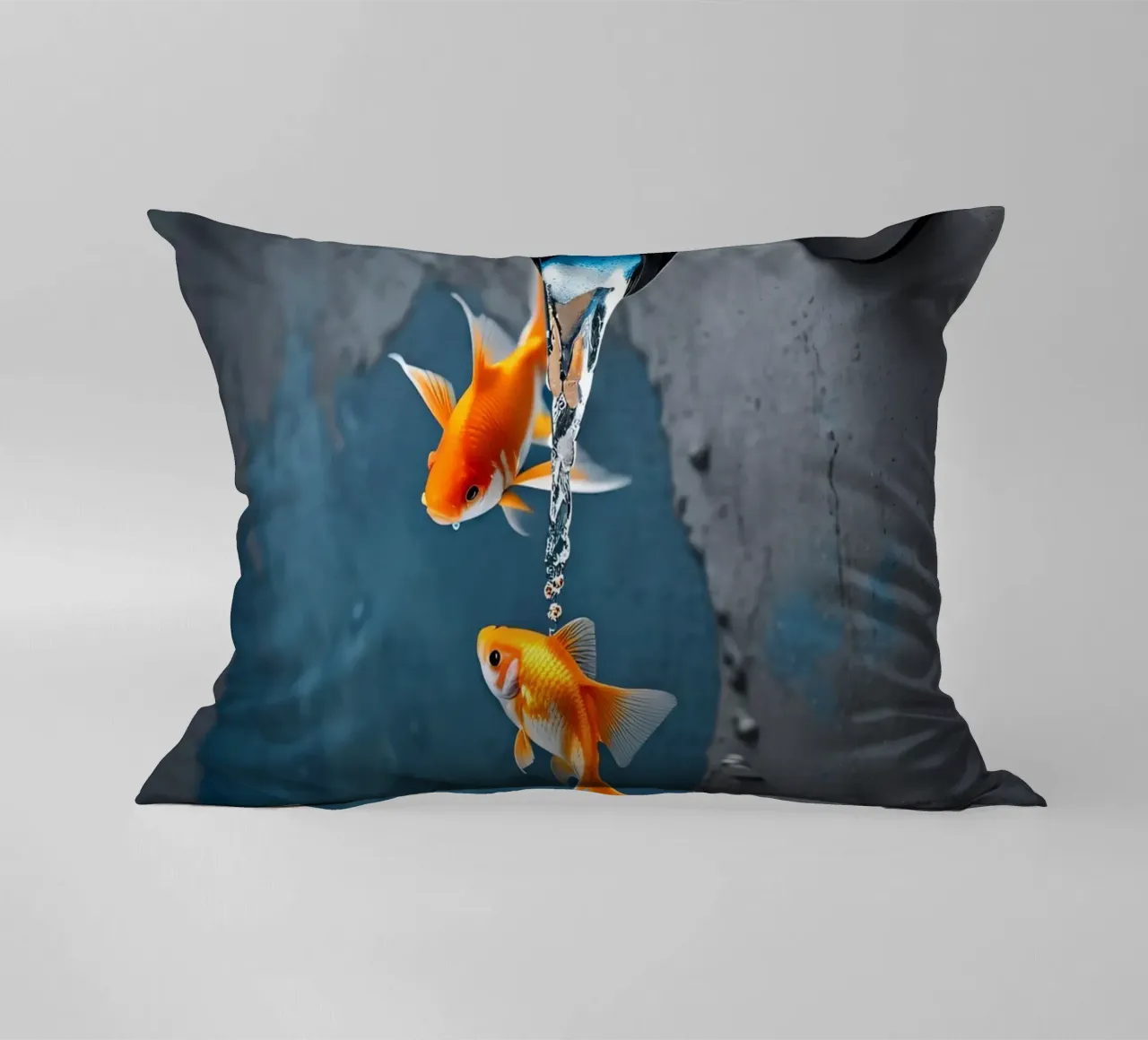 Wasserhahn spuckt Goldfische cuscino da kosinsart.gallery