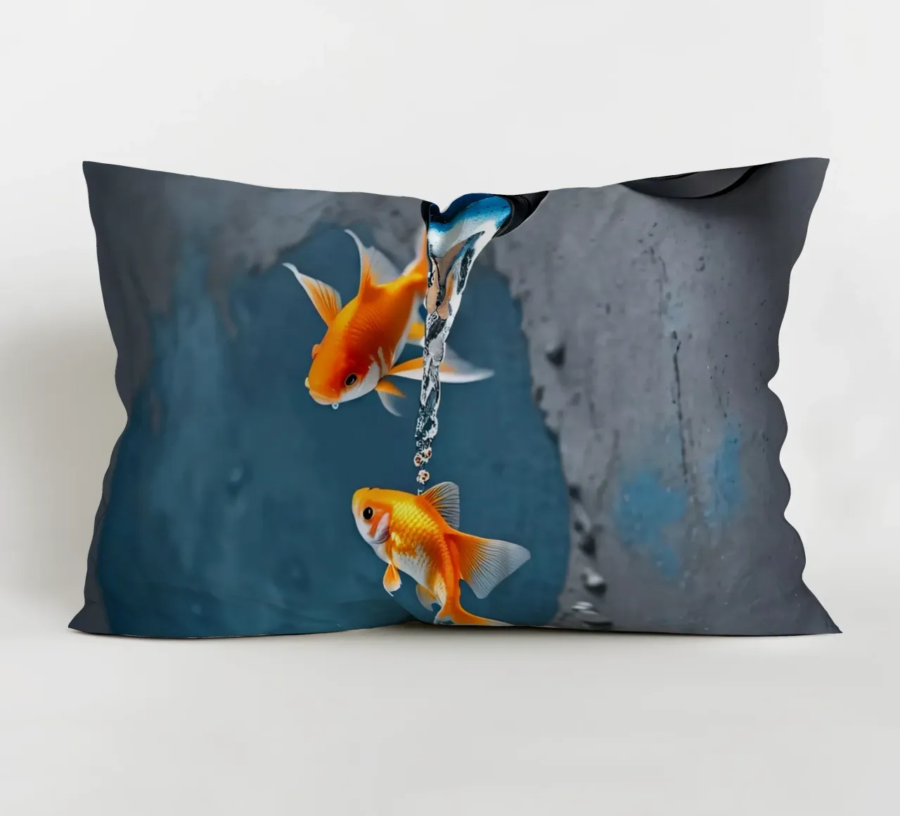 Wasserhahn spuckt Goldfische cuscino da kosinsart.gallery