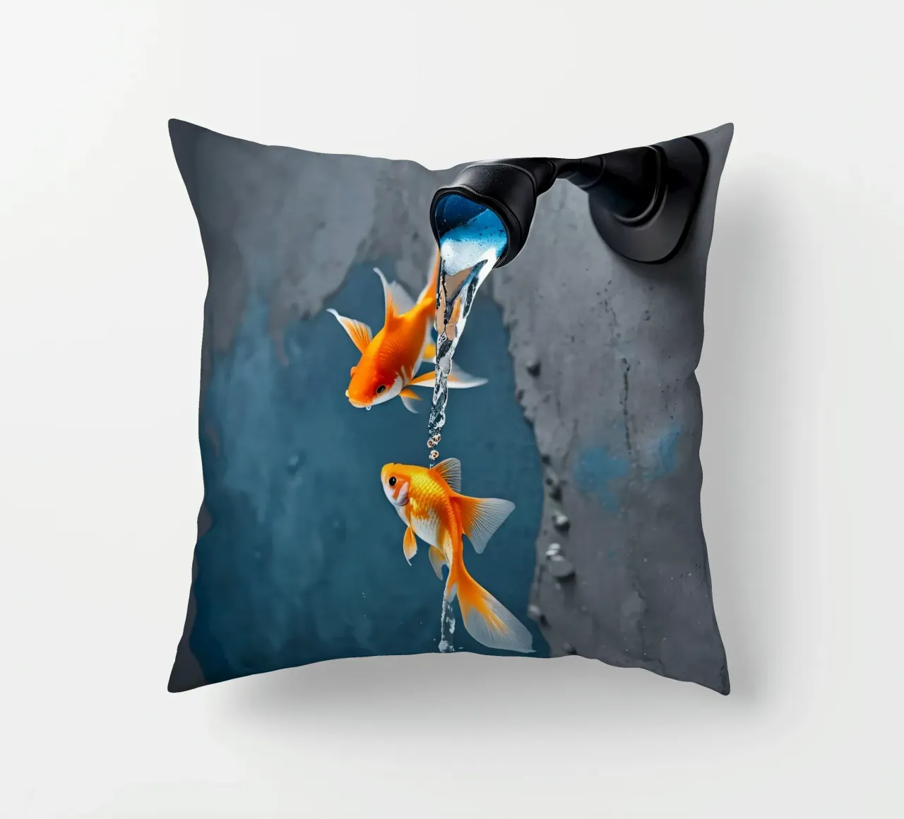 Wasserhahn spuckt Goldfische cuscino da kosinsart.gallery