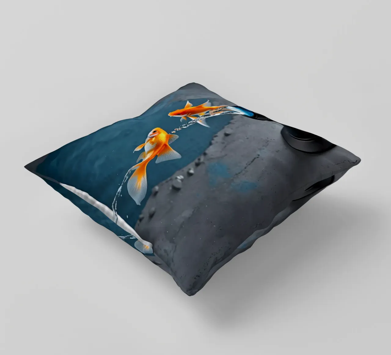 Wasserhahn spuckt Goldfische cuscino da kosinsart.gallery