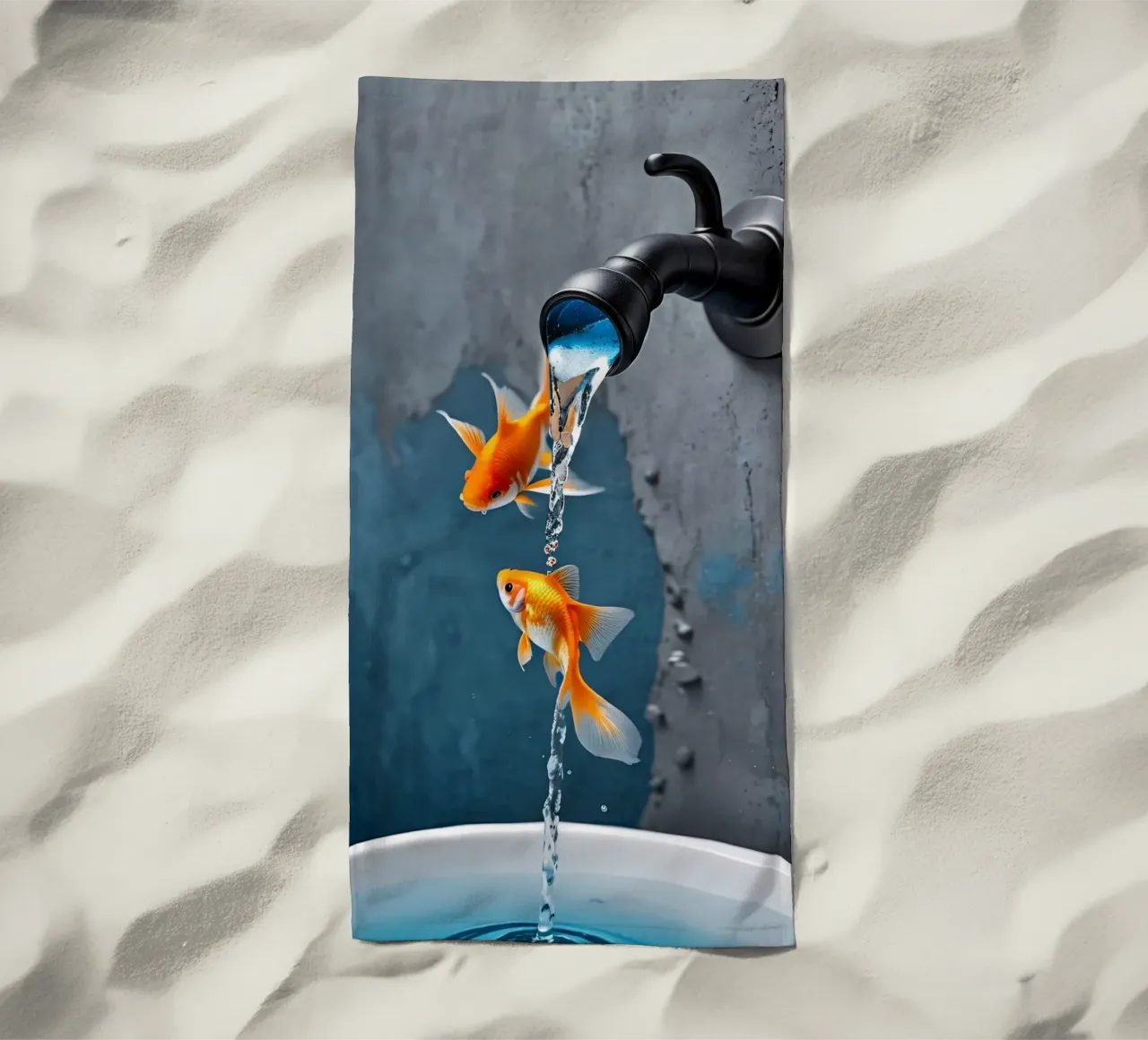 Wasserhahn spuckt Goldfische telo mare da kosinsart.gallery
